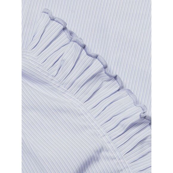 Frame Boho Ruffle Pleated Sleeveless Pinstripe Top Blue/White Sz M Retail $255 - Picture 6 of 14